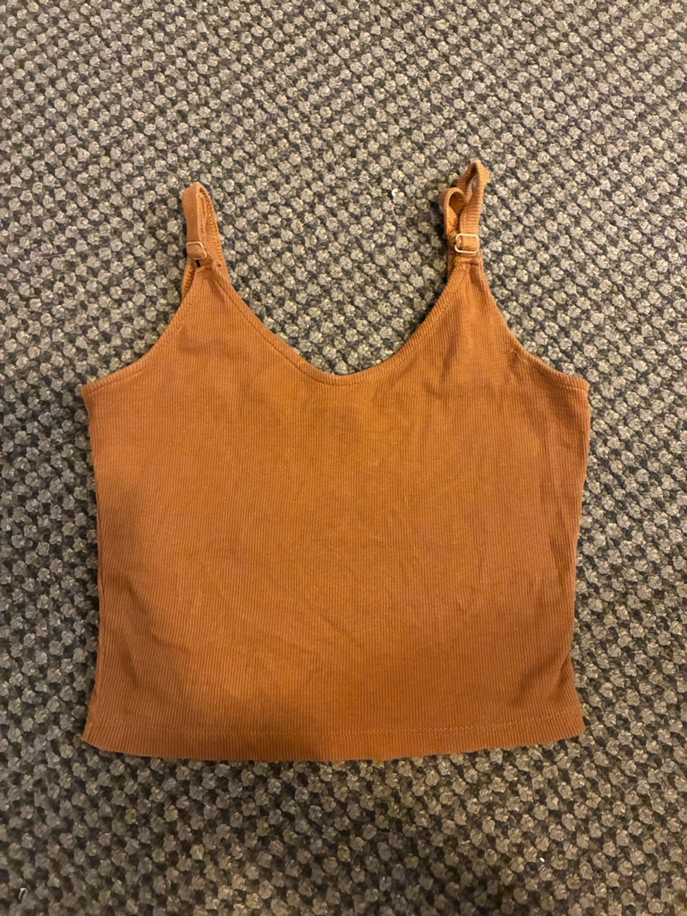 Rue21 Ribbed Adjustable-Strap Tank Top - Rust Orange